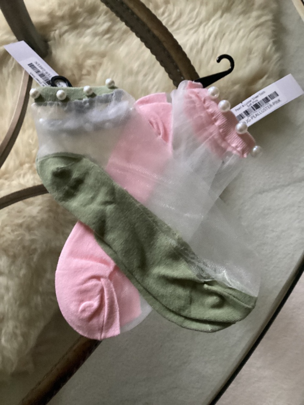 NWT.  2 Pair Pearl & Luster Sheer Socks.